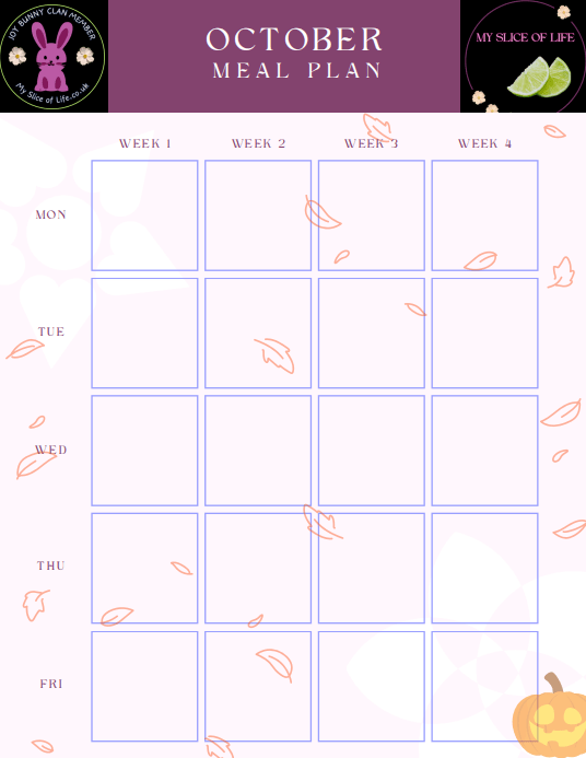 *FREE* Menu Plan Printable for&nbsp;October!