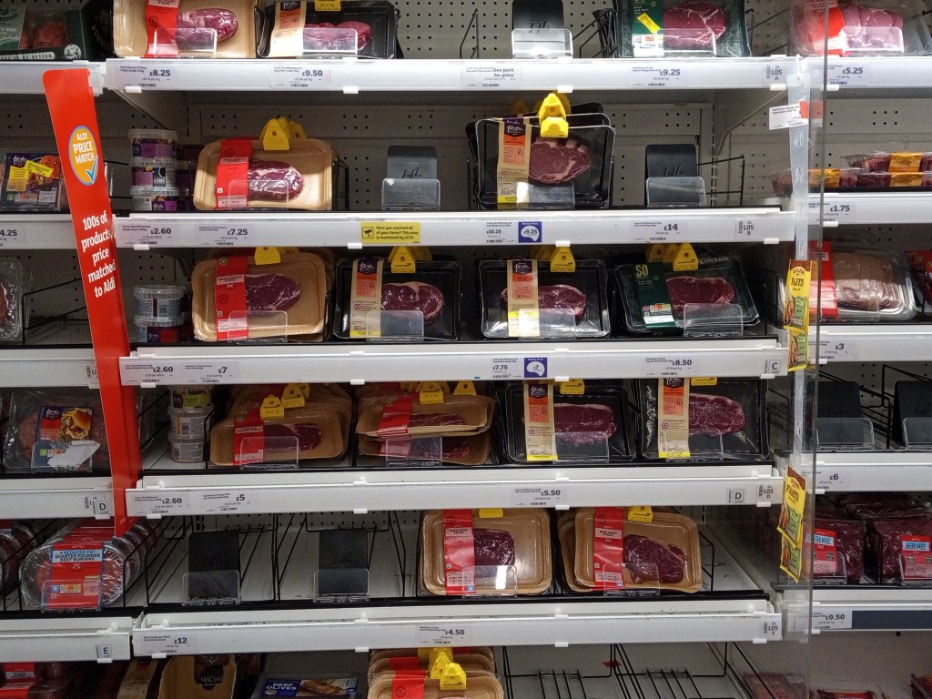 Security tags on meat and Christmas trees are up&nbsp;too!